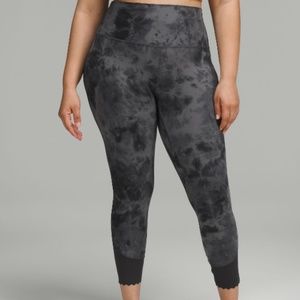Lululemon Align Scalloped Hem High-Rise Pant 25" Gray tie-dye